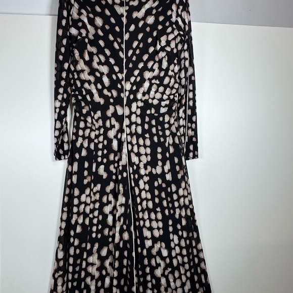 NWOT‎ Maggy London Mesh Printed Long Sleeved Fit Flare ALine Midi Dress Sz 8 - Picture 14 of 14